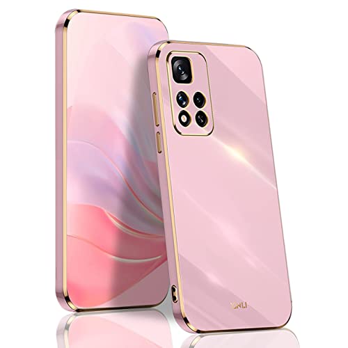 Cover per Xiaomi Redmi Note 11 Pro+ Plus 5G Ultra Sottile Antiurto Morbida Bumper Custodia Placcatura Phnom Penh Lusso Anticaduta Case elegante leggero silicone tpu porpora