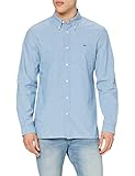 Cambray de algodón premium Lacoste CH2967 Camisa de Vestir, Bleach Denim, S/M para Hombre