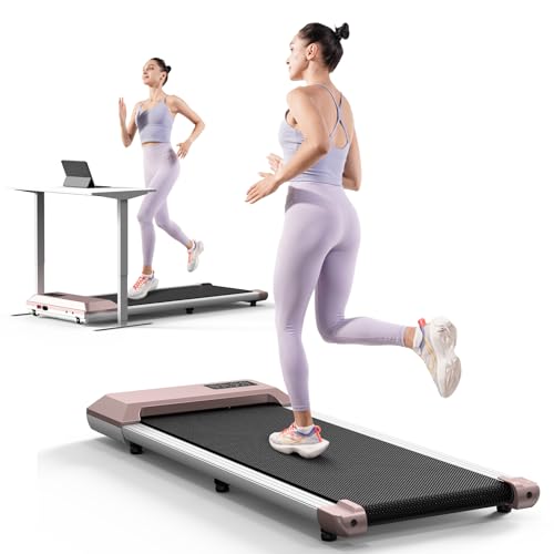 DeerRun Walking Pad 2 in 1 Under Desk Treadmill, 2.5HP Low Noise Walking Pad Running Jogging Machine with Remote Control for Home Office, Lightweight