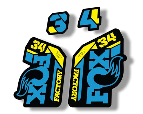 Fork Replacement Decal Sticker Compatibale for Fox 34 2021 Series Blue Yellow (Matte)
