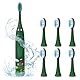 Vicloon Elektrische Zahnbürste Kinder, Kinderzahnbürste Elektrisch, Elektrische Zahnbürste Kinder ab 6 mit 4 Reinigungsmodi, 6 Ersatzköpfe, 2 Minuten Smart Timer, Wasserdicht IPX6, Grün