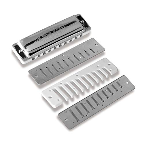 KIRANDIE Argent Harmonica diatonique 10 Trous Blues Harp Key C Couverture en Acier Inoxydable Roseaux ABS Instruments… - Les Beatles, Paul McCartney, John Lennon, RIngo Starr, George Harrison KIRANDIE Argent Harmonica diatonique 10 Trous Blues Harp Key C Couverture en Acier Inoxydable Roseaux ABS Instruments… – Image 3