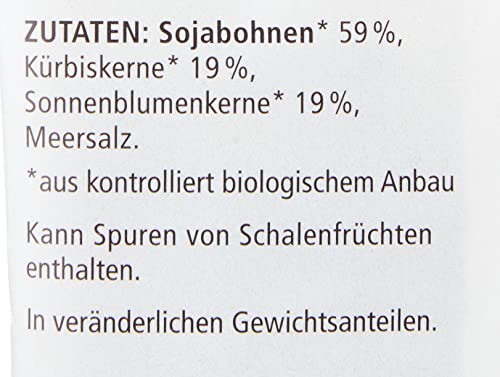 Landgarten Protein Mix – Bio-Protein-Snack mit gerösteten Sojabohnen, Sonnenblumenkernen & Kürbiskernen – gesalzen, fettfrei geröstet – 1 x 50 g