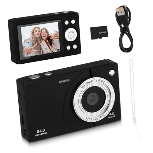Appareil photo numérique pour voyages Veemoon rétro Wi-Fi 64 Go
