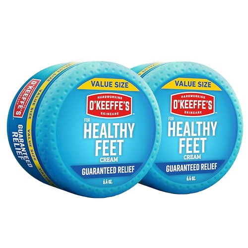 O'Keeffe's for Healthy Feet Foot Cream - 6.4 oz Jar (2 Pack) - Guaranteed Relief for Extremely Cracked, Dry Feet, Repairing Skincare, Instantly Boosts and Retains Moisture Levels