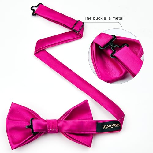 Image of HISDERN Bow Ties for Men Pretied Bowties Classic Formal Business Bow Tie Adjustable Tuxedo Bowtie for Wedding Party