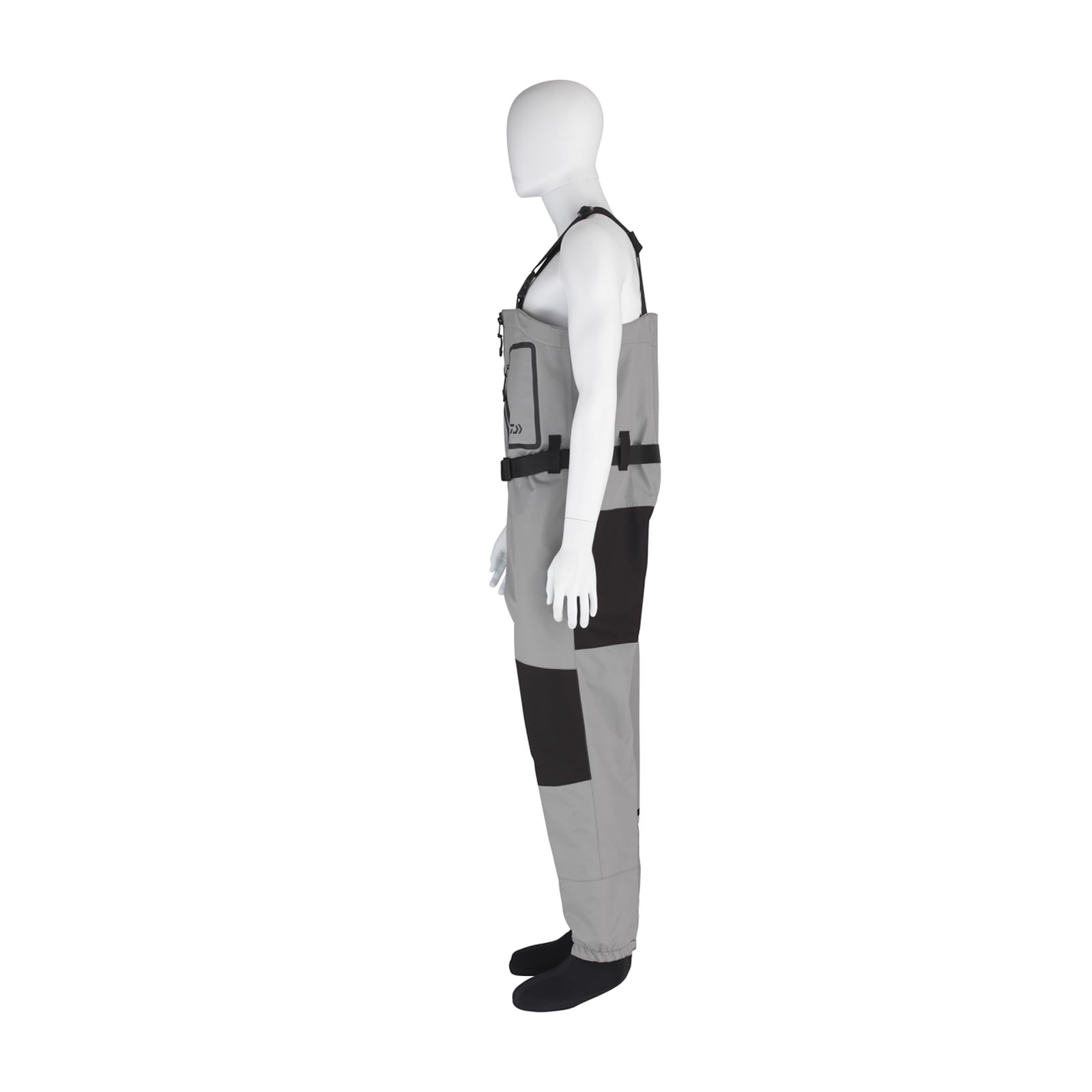 Daiwa Pantaloni da trampoliere D-Vec, traspiranti, con zip, taglia M, XXL, con piedini in neoprene