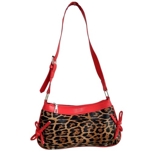 Leopard Cheetah PU Leather Shoulder Bag for Women Cute Hobo