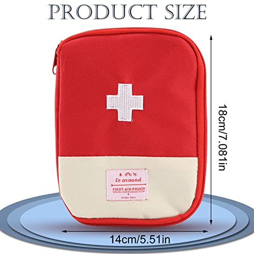 Lucywey First Aid Set 2 Pieces Empty First Aid Bag First Aid Kit Mini First Aid Kit Hiking for Home, Car, Travel, Office, Sports, Hiking, Camping, Rescue (Red + Blue) - Image 3