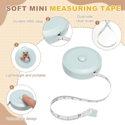 Juego de 4 cintas métricas suaves retráctiles de 60 pulgadas miniatura 3
