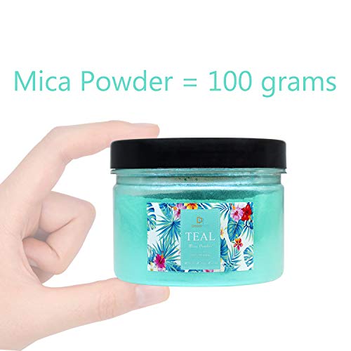 Epoxy Resin Color Pigment - Huge 100G/3.5 Ounces Metallic Mica Powder For Epoxy Resin Art Coloring, Slime Making - Cosmetic Grade Resin Color Dye For Jewelry, Soap Making, Painting, Nails Art (Teal) #TOP5