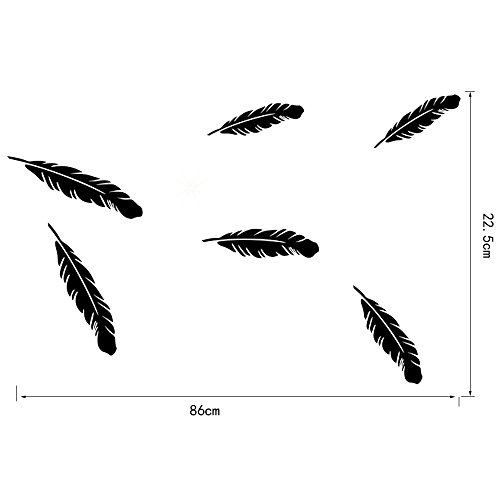 Ufengke® 6-PCS 3D Piuma Effetto Specchio Adesivi