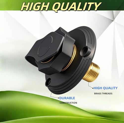 Image of RV City Water Inlet with Brass Check Valve, Fresh Water Fill Flange for Camper Hookup, Durable RV Water Replacement Connection Fittings,Black