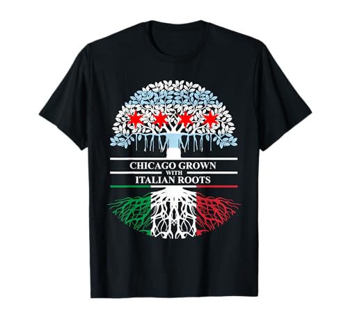 Chicago Grown Italian Roots Flag of Chicago, Italy, Italy T-Shirt