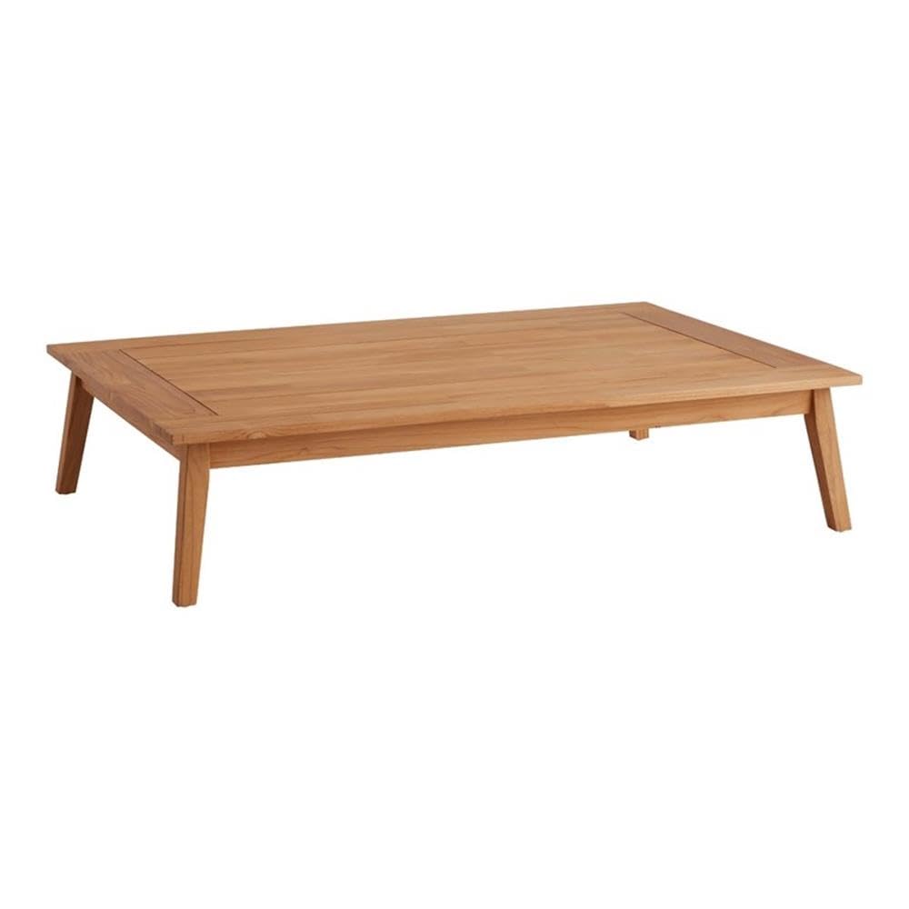 Linon Farrah Outdoor Teak Wood Coffee Table 12.4" High in Natural Oil Finish