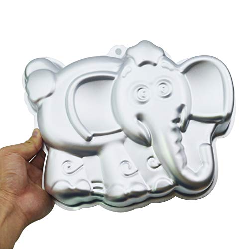 Image of Ulalaza Elephant Cake Baking Pan 3D Animal Aluminum Cake Mould First Birthday Cake Pan