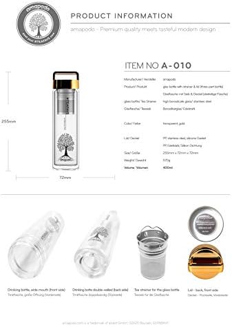 Tea Maker Handle Version Amapodo Teeflasche mit Sieb und Deckel mit Griff, Farbe: Gold