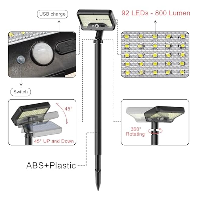 Tryme Solar Lights Pathway 4 Pack Walkway Lights