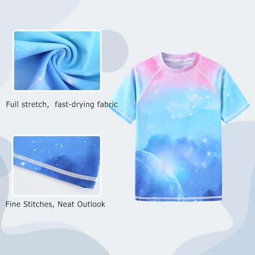 Girls Short Sleeve Rash Guard Swim Shirt Girls Sun Protection Swimsuits Quick Dry Surf Tops Bathing Suits for Girls3