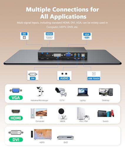 Touchscreen Monitor 15.6 Inch FHD1920×1080P IPS HDR 60Hz Touch Screen Monitor HDMI VGA DVI Touch Monitor with 10-Point Multi-Touch VESA Monitor with Speakers Touchscreen for Laptop Mini PC - Image 6