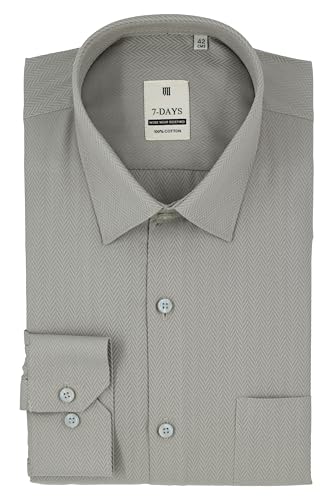 Image of 7-DAYS Premium Men's Formal Shirts - Cotton, Self-Design, Full Sleeve, Regular Fit, with Pocket, Stylish Office Shirts for Men