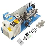 Yokoma Mini Metal Lathe Benchtop Metal Lathe Machine Precision Mini Metal Lathe Metal Working Lathe for Teaching Turning DIY Processing 750W Brushless Motor Metric Thread 110V