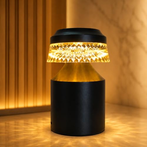 Image of One94Store Acrylic Crystal Desk Lamp Design-2 | Touch Control Dimmable Warm Light | USB Rechargeable Decorative Table Lamp for Bedroom, Living Room & Cafe