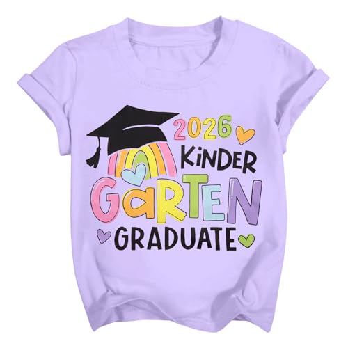 Image of Kindergarten Graduation Shirt for Girl: Last Day of School Shirt Kids 2026 Preschool Graduation Gift Tee Top