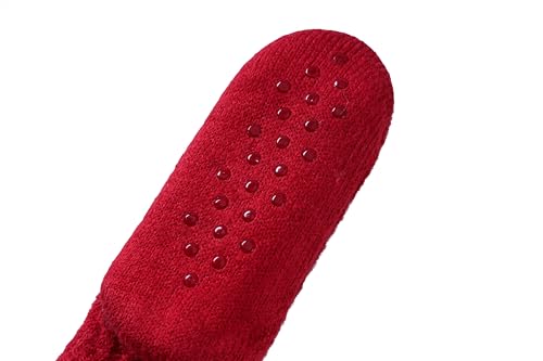 Image of Slipper Socks for Women with Grippers Non Slip, Sherpa Lined Slipper Socks