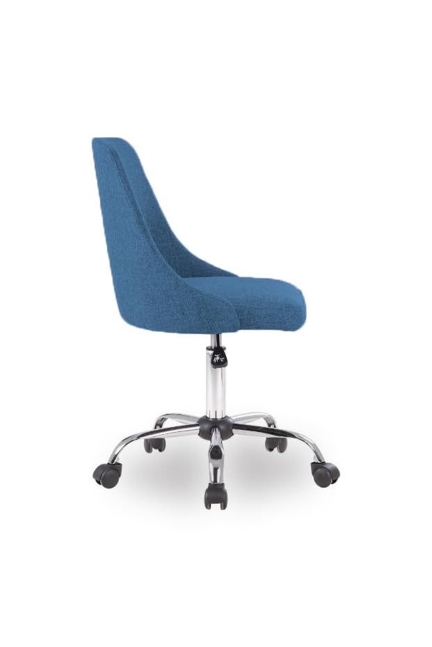 Image of Taskpro Fabric Upholstered Height-Adjustable 360 Swivel Revolving Office Study Desk Chair in Blue Color