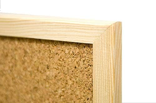 Indigo® Eco Cork Board - 900mm x 1200mm - Noticeboard Bulletin Wooden Frame with Push pins and Hanging Screws