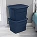Sterilite 24-Pack Plastic Storage Bins, 18 Gallon Tote Containers with Lids, Marine Blue