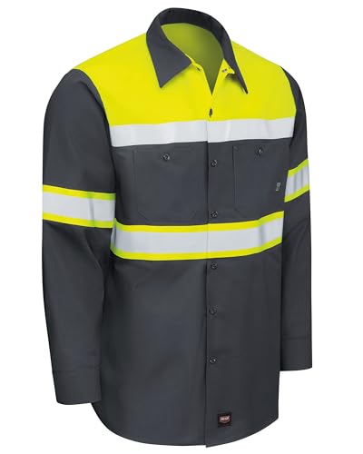 Image of Red Kap Men's Hi-vis Ls Colorblock Ripstop Work Shirt-Type O, Class 1