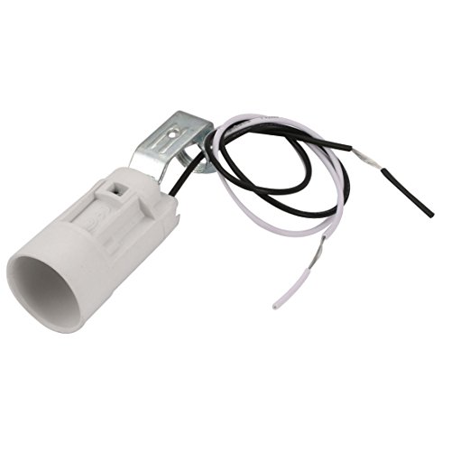 Ruilogod Bianco 65 millimetri Altezza supporto della lampada da parete Pendant Light E14 Zoccolo di lampada w Wire