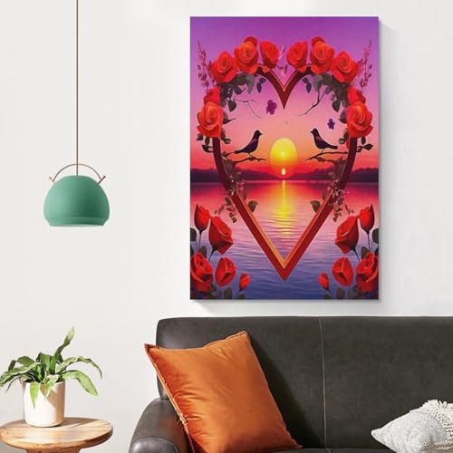 Fleurs d'amour peinture romantique pour célébrer la tendresse dans votre foyer