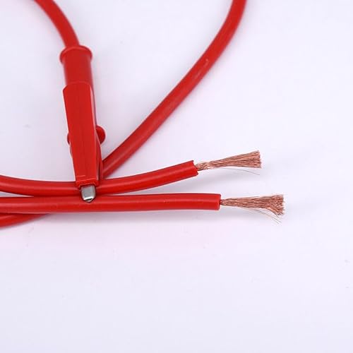 Aofan 2x Prüfkabel mit Krokodilklemmen - 100cm Rot/Schwarz - 1500V 15A - Für Multimeter, Elektrotests (PVC, Kupfer)