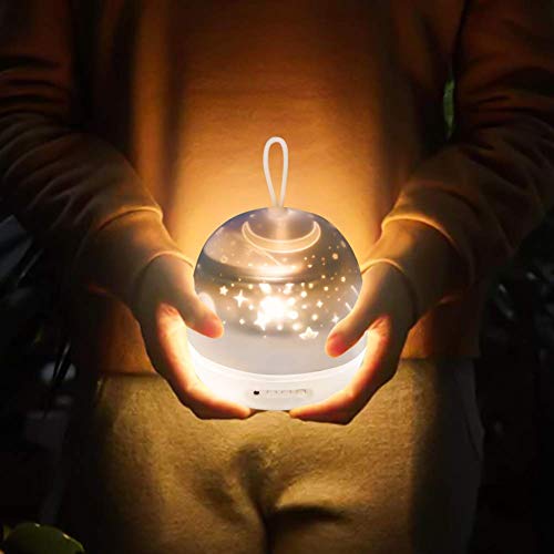 Night Lights for Kids Room,Horse Gifts for Girls,Carousel-Space-Star-Ocean,4 Theme Projector for 2-9 Year Old Girls Boys,Xmas Gifts for Kids Age 3-6,Cool Room Decor(White)