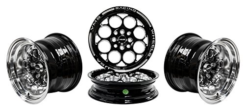VMS Racing Combo 2x 15x3.5” 4x100 / 4x114 ET10 Skinnies + 2x 13x9” 4x100 / 4x114 ET0 Modulo Drag Track Wheels Rims BLACK SILVER Machined Aluminum Compatible with BMW 3 Series E30 1984-1991 (4 lug)