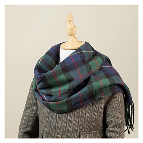 Classic Red Plaid Children Scarf Warm Winter Small Narrow Shawl Women Children Lovely Fashion Casual Scarves For Child Boy Girl (Color : Green, Material : Acrylic) #TOP2