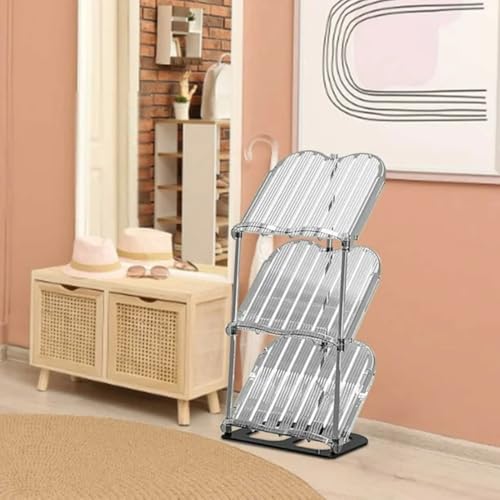 Image of Cortina Shoe Rack Vertical Shoes Racks for Entryway Corner Shoe Storage Organizer for Small Spaces Transparently Tall Slim Shoe Shelf for Front Door Entrance Living Room - 3 Layer