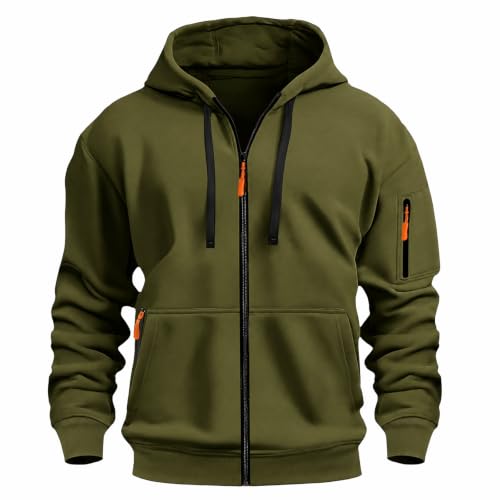Image of MANTORS Mens Fleece Jackets Contrast Hoodies Lightweight Sweatshirt Color Block Jacket Coats