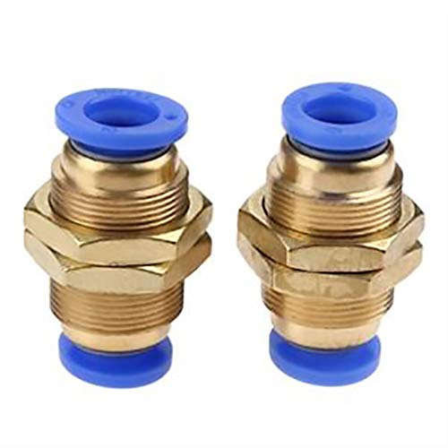 2pcs Bulkhead Union Connector Tube PM10 Pneumatic Air Push To Connect Fitting