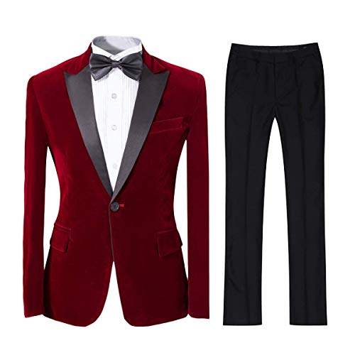Costume smoking velours marié coupe svelte 2 pièces patry
