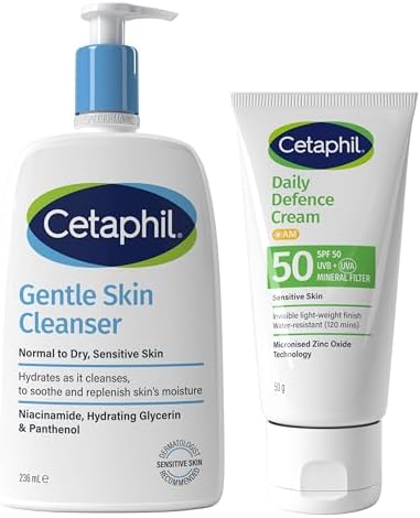 Cetaphil Daily Defence SPF for Sensitive Skin, SPF 30 Moisturiser/SPF 50 Mineral Sunscreen