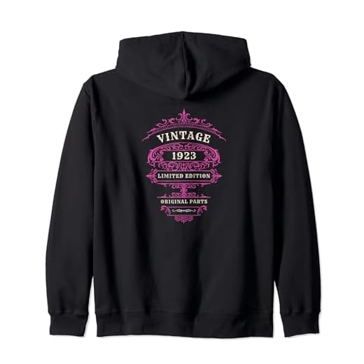 CUMPLEAÑOS VINTAGE, EDICIÓN LIMITADA 1923, ROSA, PIEZAS ORIGINALES Sudadera con Capucha