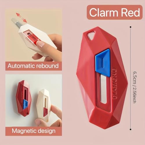 Image of Magnetic Box Cutters,box opener, utility safe mini courier Cutter,cutting supplies, package dismantling artifact,envelope slitter, anti-cutting hand-cut paper wallpaper, blade Automatic rebound
