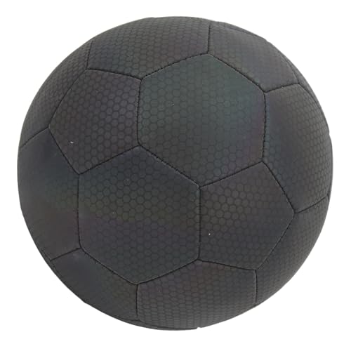 Reflektierender Fußballkugel, Größe 5 Leuchten Im Dunklen Schwarzen Leuchtenden Ball Reflektierende Fußball PU Leck -Proof Air Ventil Leuchtend Leuchtend Fußball