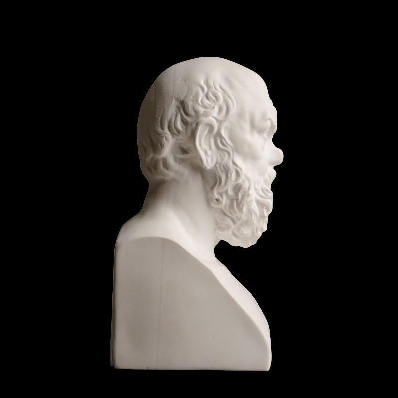 Estatua Medio Cuerpo Sócrates Yeso Blanco 10x7x15 cm miniatura 5