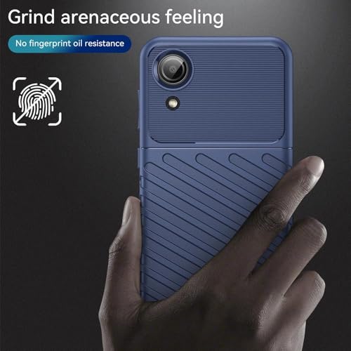 Image of amazon basics Basic Case for Samsung Galaxy A03 Core 4G (Carbon Fiber Blue)