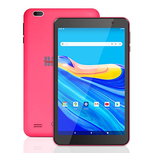 Haehne Tablette 8 Pouces Android, Tablette Tactile 2GB+32GB, 128 Go Extensible,Rose